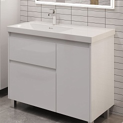 Aquanet Тумба с раковиной Nova Lite 2.0 100 L белая – фотография-3