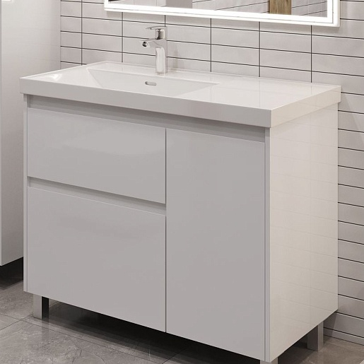 Aquanet Тумба с раковиной Nova Lite 2.0 100 L белая – картинка-3