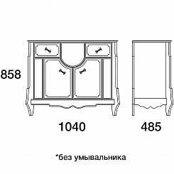  Мебель для ванной комнаты Luise 100 белая/патина золото – фотография-10