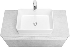 Акватон Мебель для ванной Марбл 100 подвесная слэйт/белая матовая – фотография-4