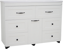 Misty Тумба под раковину Дуэт 120 6 ящиков с б/к белая – фотография-2