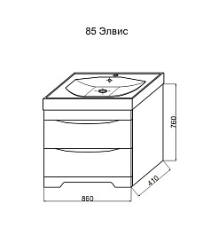 Misty Тумба с раковиной Элвис 85 венге – фотография-4