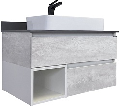 Comforty Тумба с раковиной Прага 90 подвесная дуб белый – фотография-1