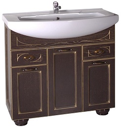 ASB-Woodline Тумба под раковину Бергамо 85 орех/патина золото – фотография-1