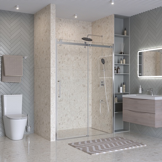 BelBagno Душевая дверь в нишу Marino MARINO-2-BF-1-150-C-CR 150x195 профиль хром стекло прозрачное – картинка-3