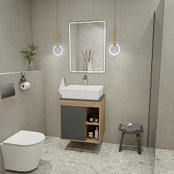 Teymi Тумба с раковиной Nura 60 дуб эврика/графит матовый T60529 раковина T50005 – фотография-2