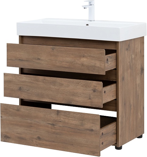 Aquanet Тумба под раковину Nova Lite 85 дуб рустикальный – фотография-8