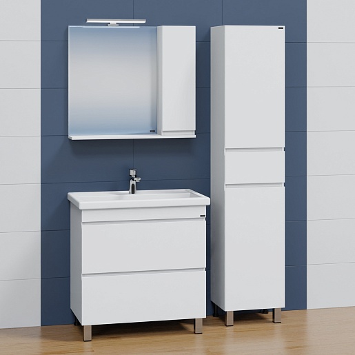 СанТа Тумба с раковиной Марс 80 белая – картинка-5