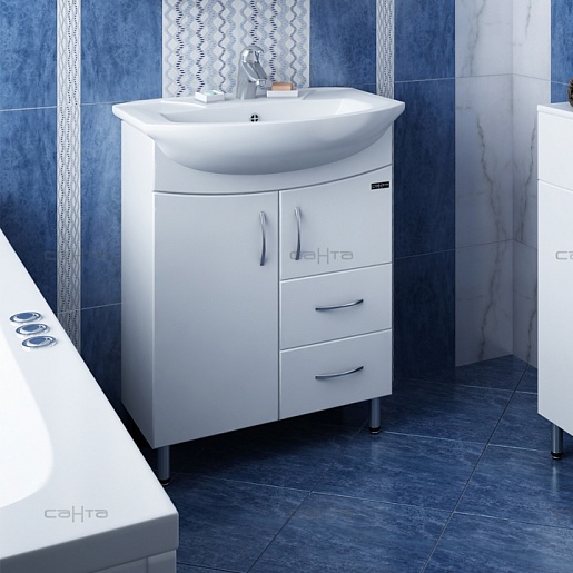 СанТа Тумба для умывальника Элеганс 65 с ящиками – фото, картинка, фотография-1