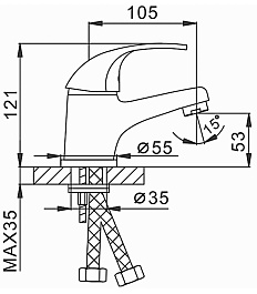 Frap Смеситель для раковины H03 F1003 хром – фотография-3