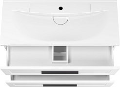 Misty Тумба под раковину Модерн 100 подвесная белая – фотография-6