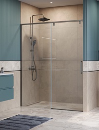 BelBagno Душевая дверь в нишу Soft Close-1 SOFT_CLOSE-1-BF-1-160-C-GM 160x200 профиль оружейная сталь стекло прозрачное – фотография-2