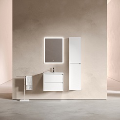 Sancos Тумба с раковиной Libra 60 белый глянец раковина Element 61 CN7001 – фотография-4