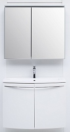 De Aqua Мебель для ванной Токката 90, зеркало-шкаф Алюминиум – фотография-1