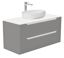 Зов Тумба с раковиной Севилья 100 подвесная платиновая/столешница белая