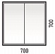 Corozo Зеркало-шкаф Айрон 70, черный/белый – фотография-7
