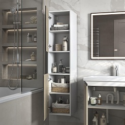 Vigo Шкаф пенал Yuma 350 подвесной белый/дуб давос – фотография-3