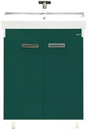Misty Тумба для умывальника Джулия QVATRO 65 прямая зеленая – фотография-1