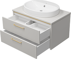 Brevita Тумба под раковину Elche 80 подвесная серый кашемир – фотография-4