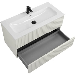 Cezares Тумба с раковиной Duet-N 100 подвесная CZR-8073-100 альпака брашированная – фотография-2