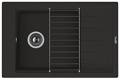 Florentina Мойка гранитная Липси 780Р с крылом черный – фотография-1