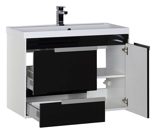 Aquanet Тумба с раковиной "Тиволи 90" черная – картинка-3