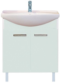 Misty Тумба с раковиной Джулия 75 прямая белая White – фотография-1