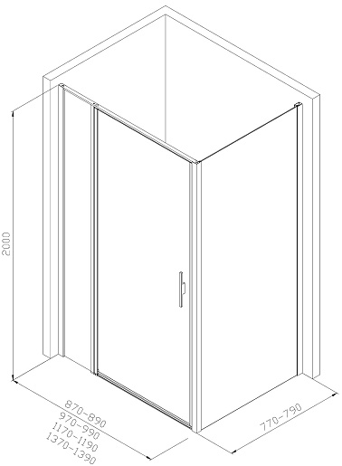 Allen Brau Душевой уголок Priority 90x80 3.31002.BA/3.31014.BA серебро браш – фотография-2