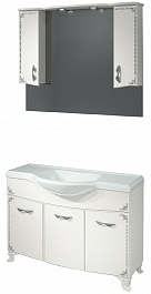 Какса-а Мебель для ванной Классик-Д 120 белый/серебро, подсветка – фотография-1