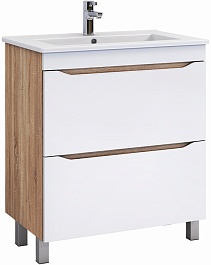 Vigo Тумба под раковину Grani 750-0-2 белая/дуб сонома – фотография-1