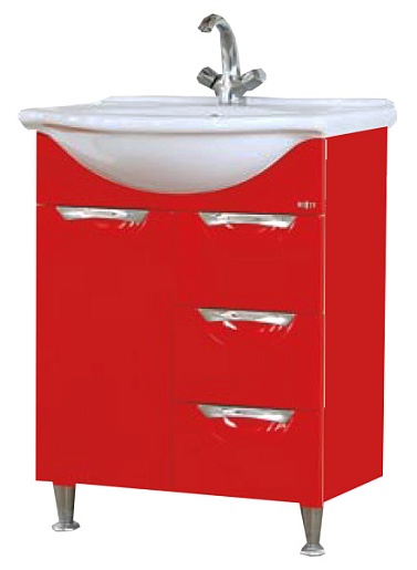 Misty Тумба для умывальника Жасмин 65 красная, пленка – фото, картинка, фотография-1
