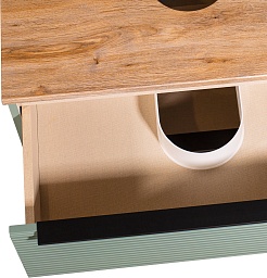 Runo Тумба с раковиной Орлеан 70 Palla подвесная зеленая/дуб натуральный – фотография-4