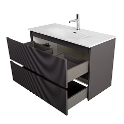 BelBagno Тумба с раковиной Uno mini 100 подвесная Темно-Серый матовый с раковиной BB-8099-3-100 – фотография-12
