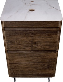 Style Line Тумба с раковиной напольная Атлантика 60, старое дерево, столешница ID01 – фотография-2