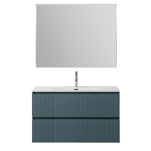 BelBagno Тумба с раковиной Uno 100 подвесная Голубой матовый с раковиной BB-8099-100 – картинка-13