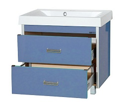 Misty Тумба с раковиной Джулия QVATRO 90 синяя – фотография-6