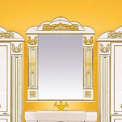 Misty Зеркало для ванной Барокко 80 бежевая патина – фотография-1