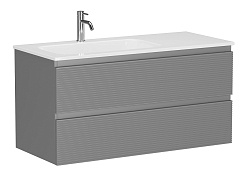 Sancos Тумба с раковиной Folk 100 L ergraut soft раковина Grace 101 L CN7014 – фотография-1