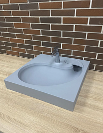 Stella Polare Раковина над стиральной машиной Шебби 60х60 серая матовая – фотография-3