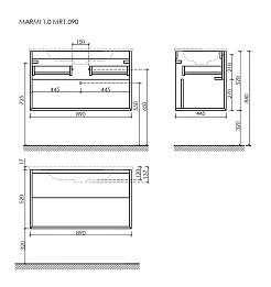 Sancos Тумба с раковиной Marmi 1.0 90 дуб галифакс натуральный раковина Element 91 CN7002MB – фотография-3