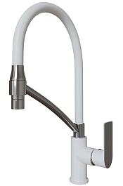 Mixline Смеситель для кухни 35k ML33-108 "City White" белый/хром – фотография-1