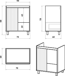 Brevita Тумба под раковину Risacca Pistachio 70 фисташковый – фотография-8