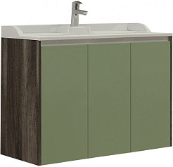 Акватон Тумба с раковиной "Фабиа 80" фисташковая/дуб инканто – фотография-1