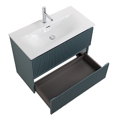 BelBagno Тумба под раковину Uno mini 80 подвесная Голубой матовый – фотография-5