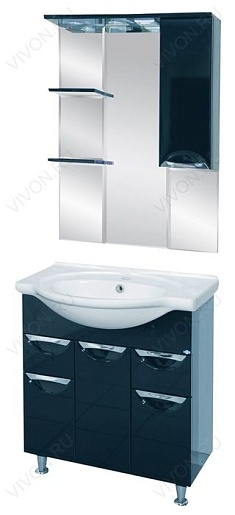 Misty Тумба с раковиной "Жасмин 76" черная – фотография-2