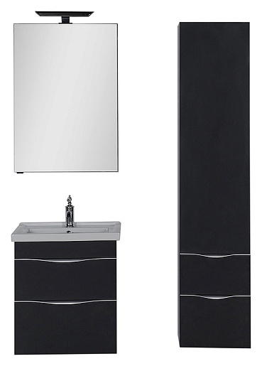 Aquanet Пенал для ванной "Эвора" серый антрацит – фотография-4