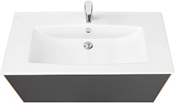 Акватон Тумба под раковину Сохо 100 подвесная дуб веллингтон/графит софт – фотография-2