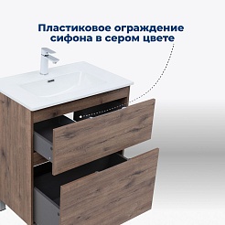 Aquanet Тумба с раковиной Алвита New 100 Flat дуб веллингтон табак – фотография-21