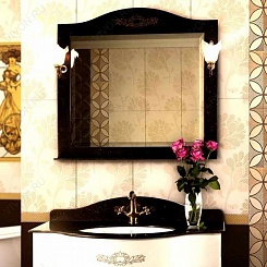 Водолей Зеркало для ванной "Виктория 110" коричневое – фотография-4
