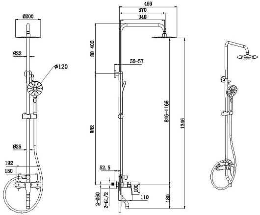 Allen Brau Душевая стойка Eclipse 5.E1007-31 черный матовый – фотография-6